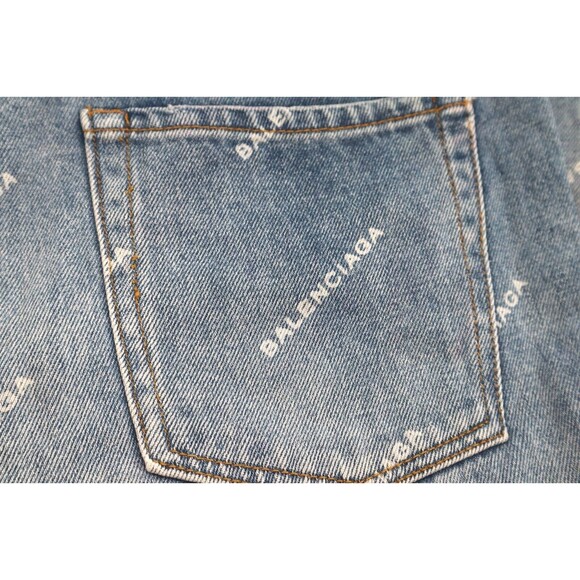 Vintage Balenciaga Denim Jeans Sz 30 Button Fly Y2K Straight Faded High Waist - Picture 11 of 16